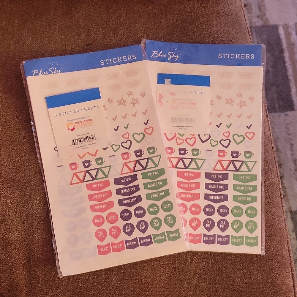 Blue Sky Schedule Stickers (2 Packs)